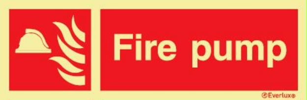 Fire-fighingequipment sign, symbol with compl. tex